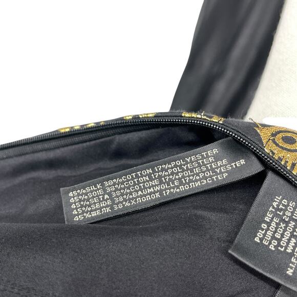 Ralph Lauren Black Label Silk Blend Black & Gold Strapless Top Size 6 Vintage - Picture 16 of 16